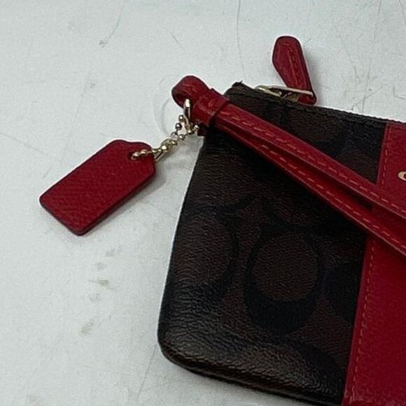 EUC Coach Signature Red Stripe Wristlet - Picture 9 of 9